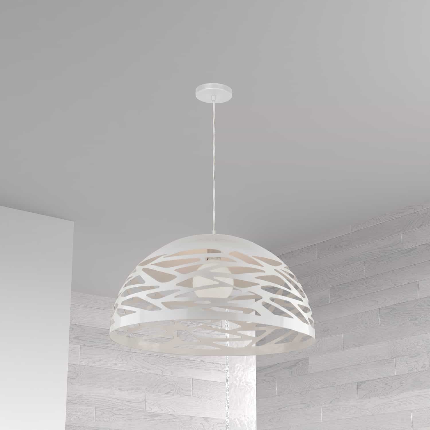 Dainolite Ltd - COR-161P-WH - One Light Pendant - Coral - White