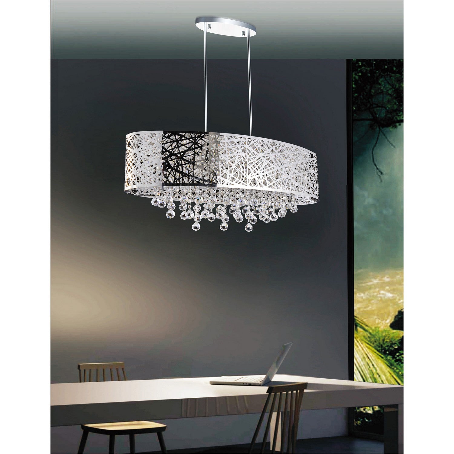 CWI Lighting - 5008P32ST-O - Eight Light Chandelier - Eternity - Stainless Steel