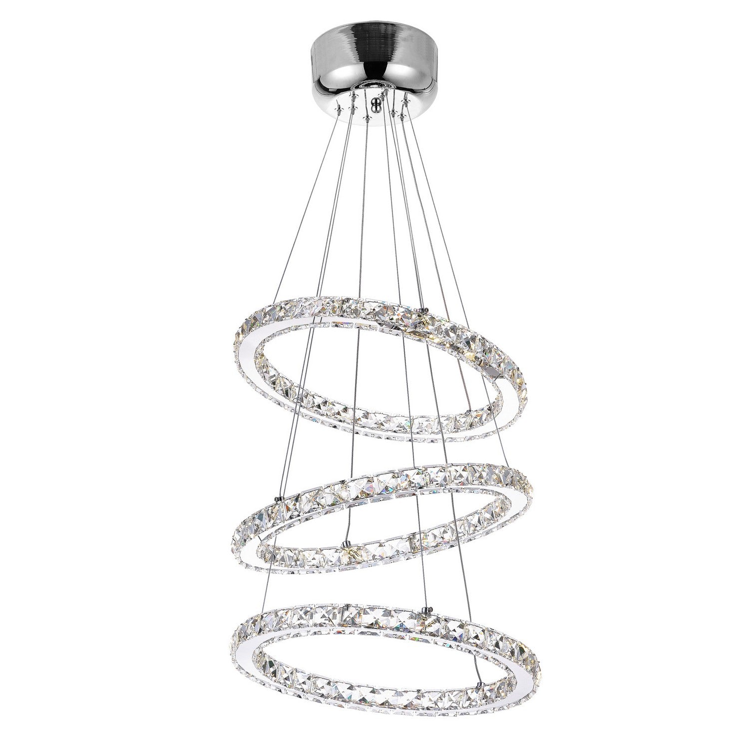 CWI Lighting - 5080P16ST-3R - LED Chandelier - Ring - Stainless Steel