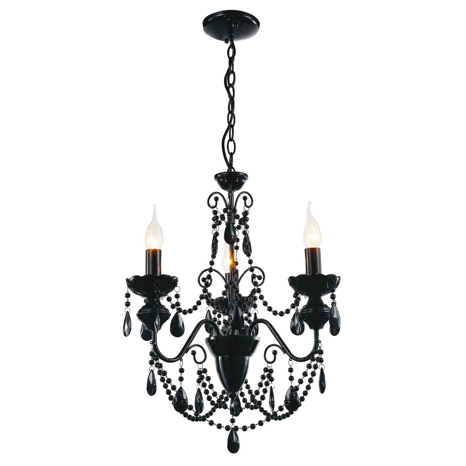 CWI Lighting - 5095P16B-3 - Three Light Chandelier - Keen - Black