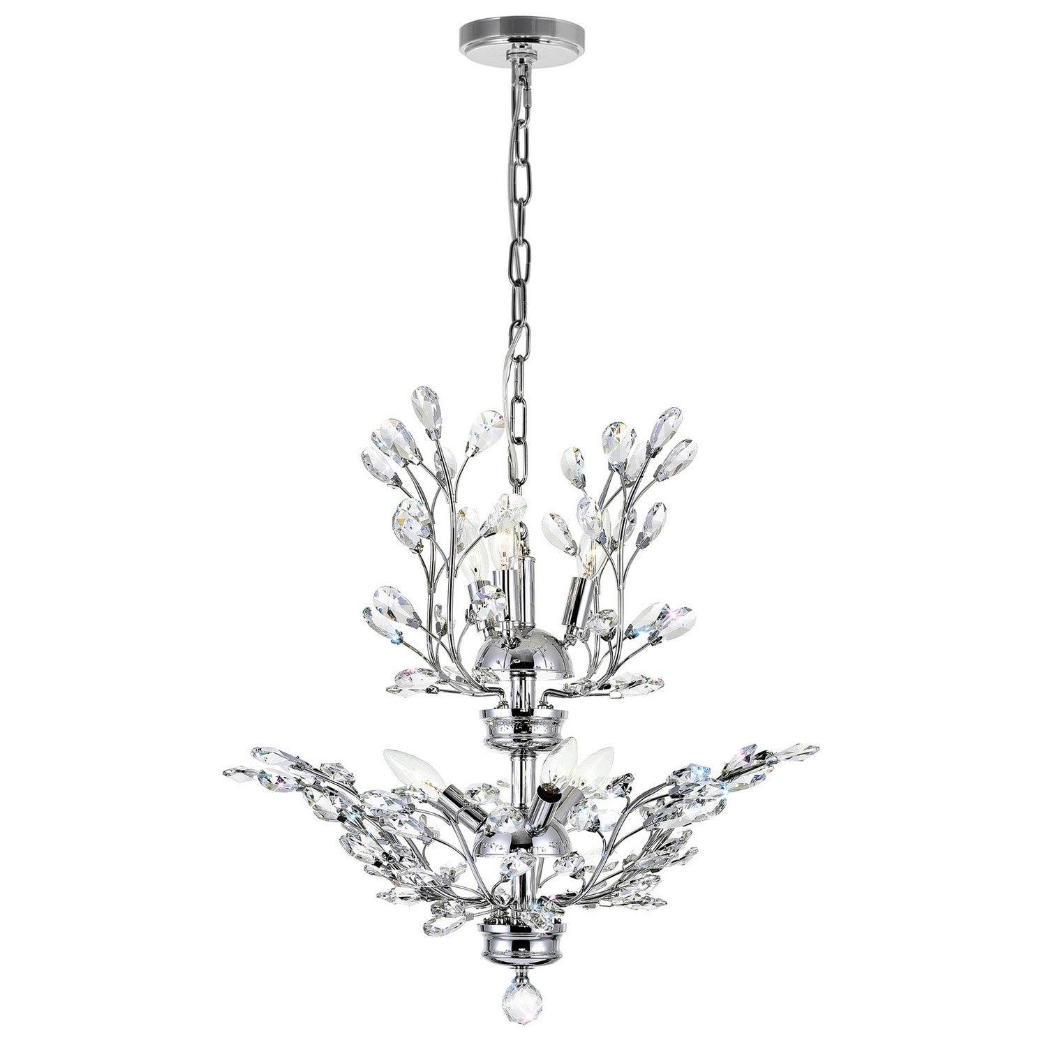 CWI Lighting - 5206P22C - Six Light Chandelier - Ivy - Chrome