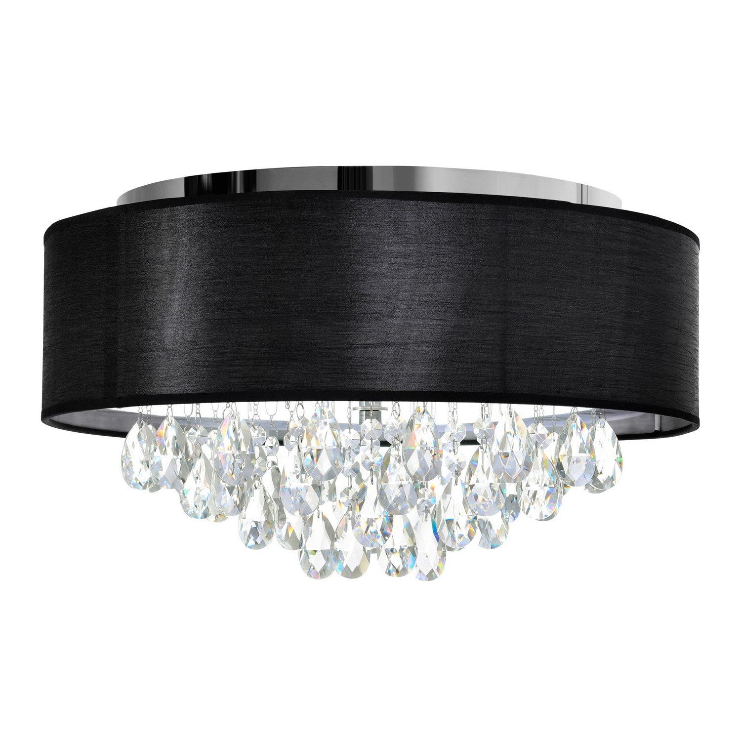 CWI Lighting - 5443C18C (Black) - Four Light Flush Mount - Dash - Chrome