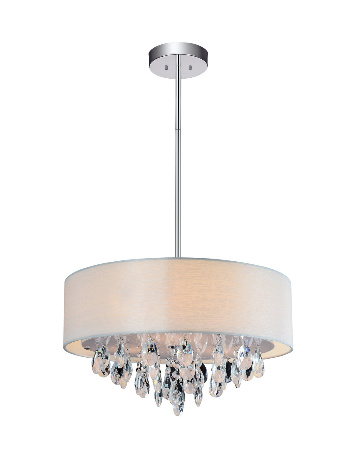 CWI Lighting - 5443P14C (Off White) - Three Light Chandelier - Dash - Chrome