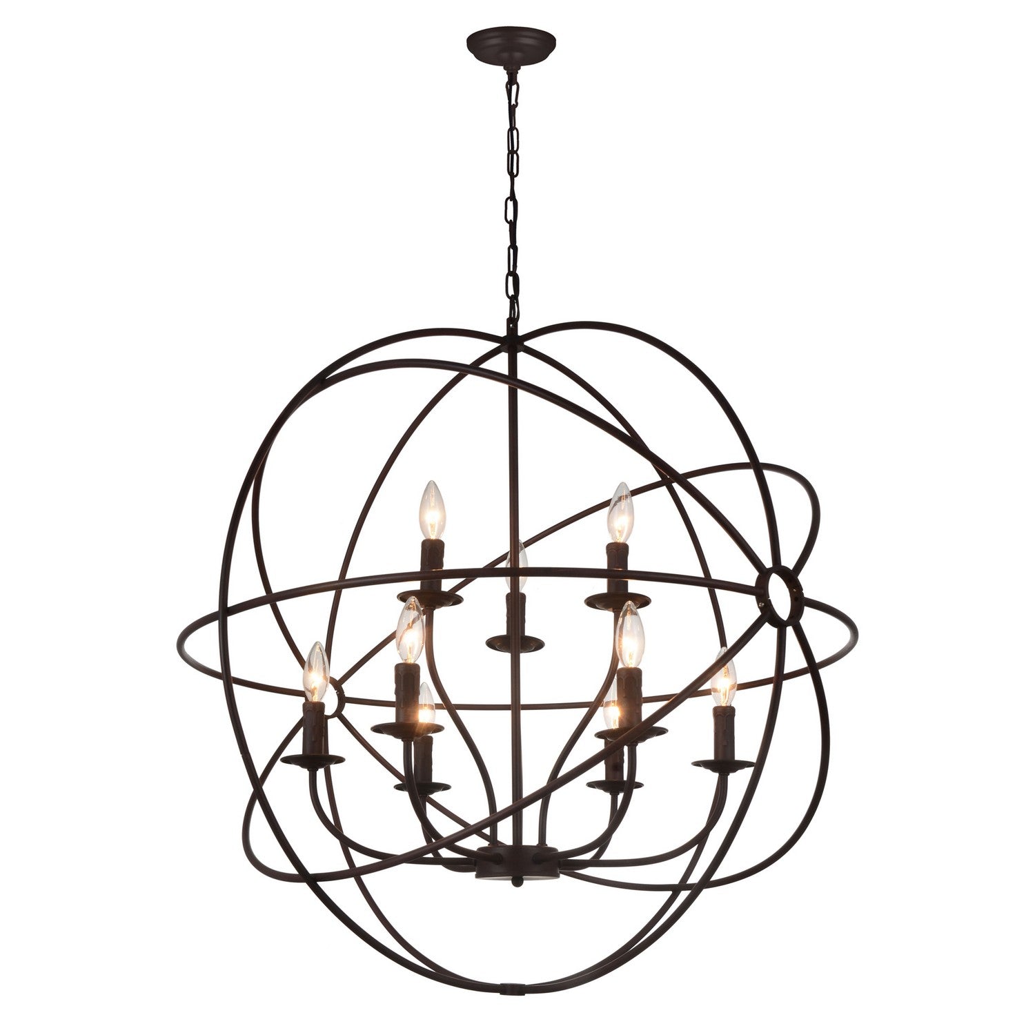 CWI Lighting - 5464P32DB-9 - Nine Light Chandelier - Arza - Brown