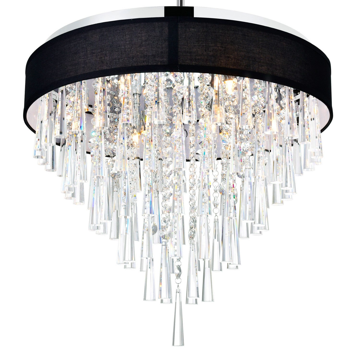 CWI Lighting - 5523P22C (Black) - Eight Light Chandelier - Franca - Black