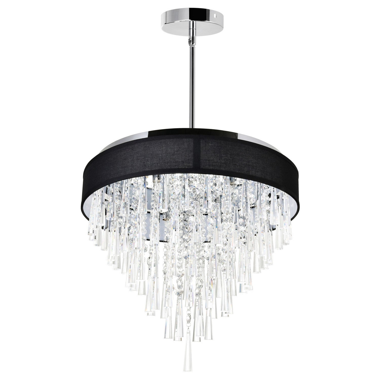 CWI Lighting - 5523P22C (Black) - Eight Light Chandelier - Franca - Black