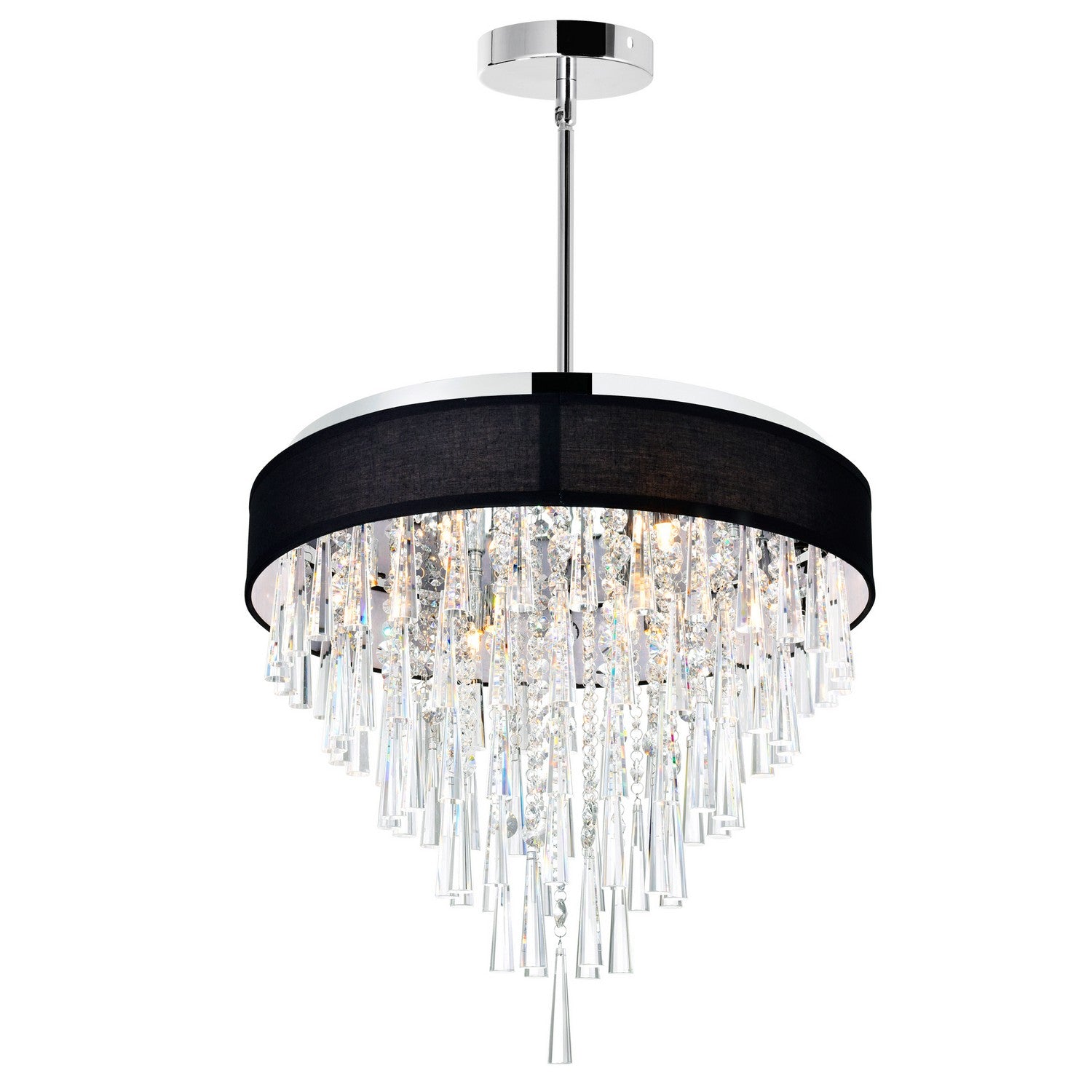 CWI Lighting - 5523P22C (Black) - Eight Light Chandelier - Franca - Black