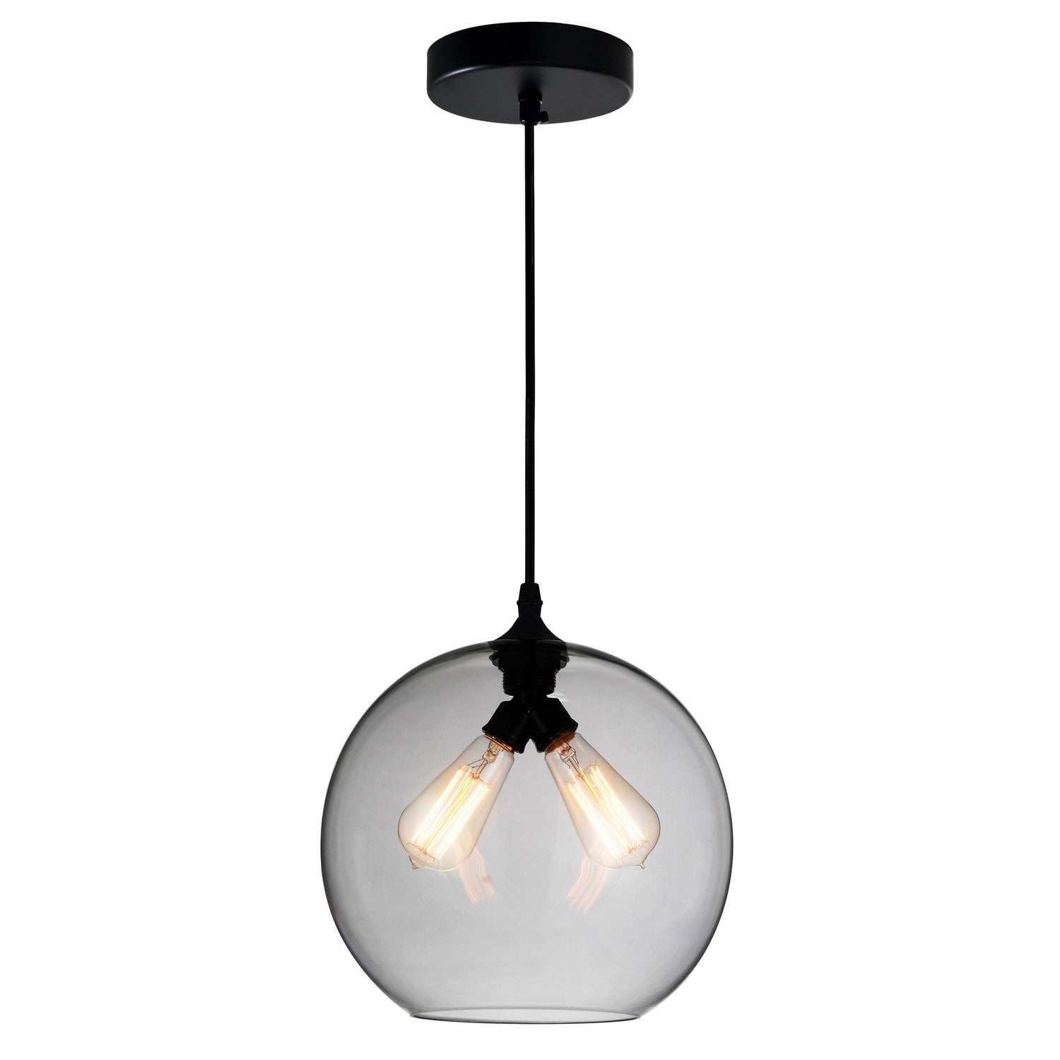 CWI Lighting - 5553P12 - Smoke (2L) - Two Light Mini Pendant - Glass - Black