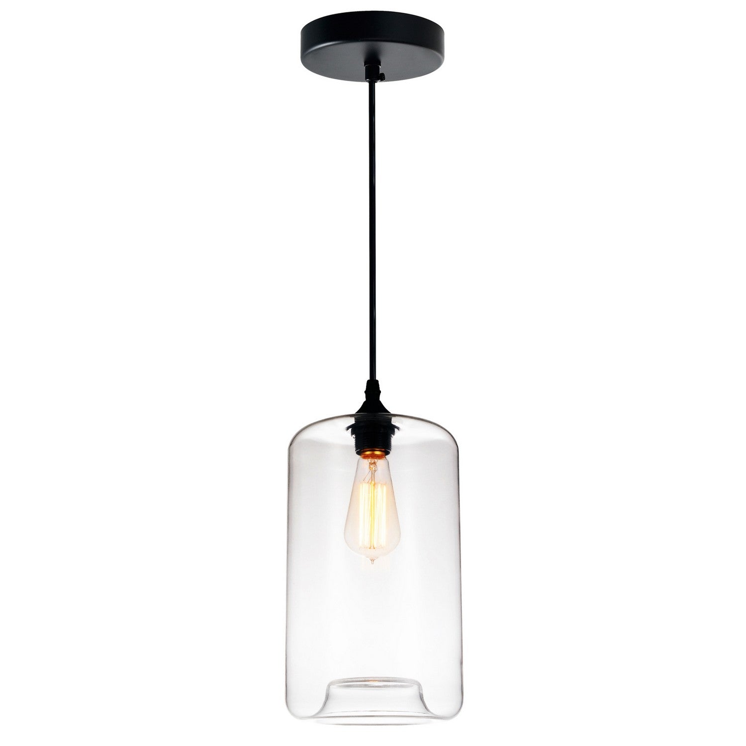 CWI Lighting - 5553P7-Clear - One Light Mini Pendant - Glass - Black