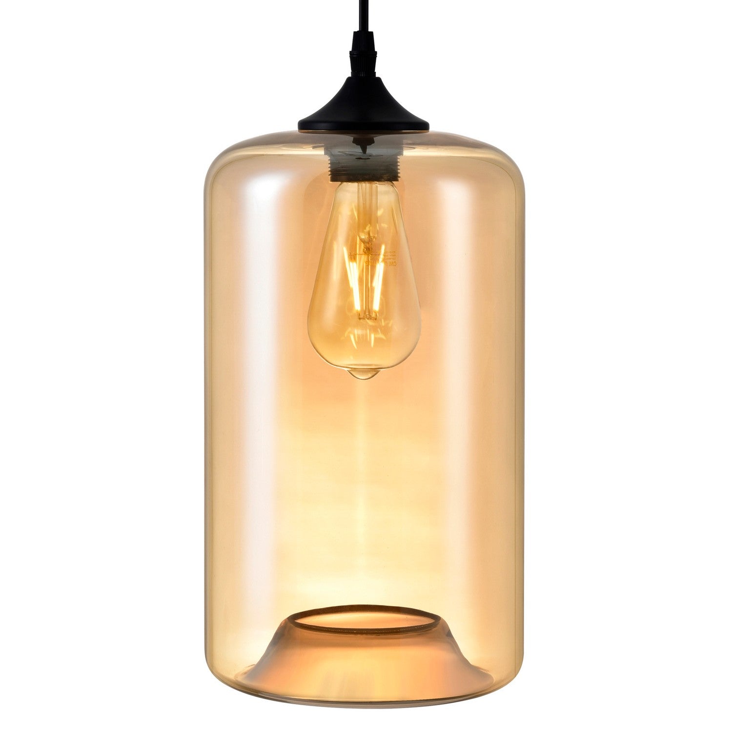 CWI Lighting - 5553P7-Cognac - One Light Mini Pendant - Glass - Black