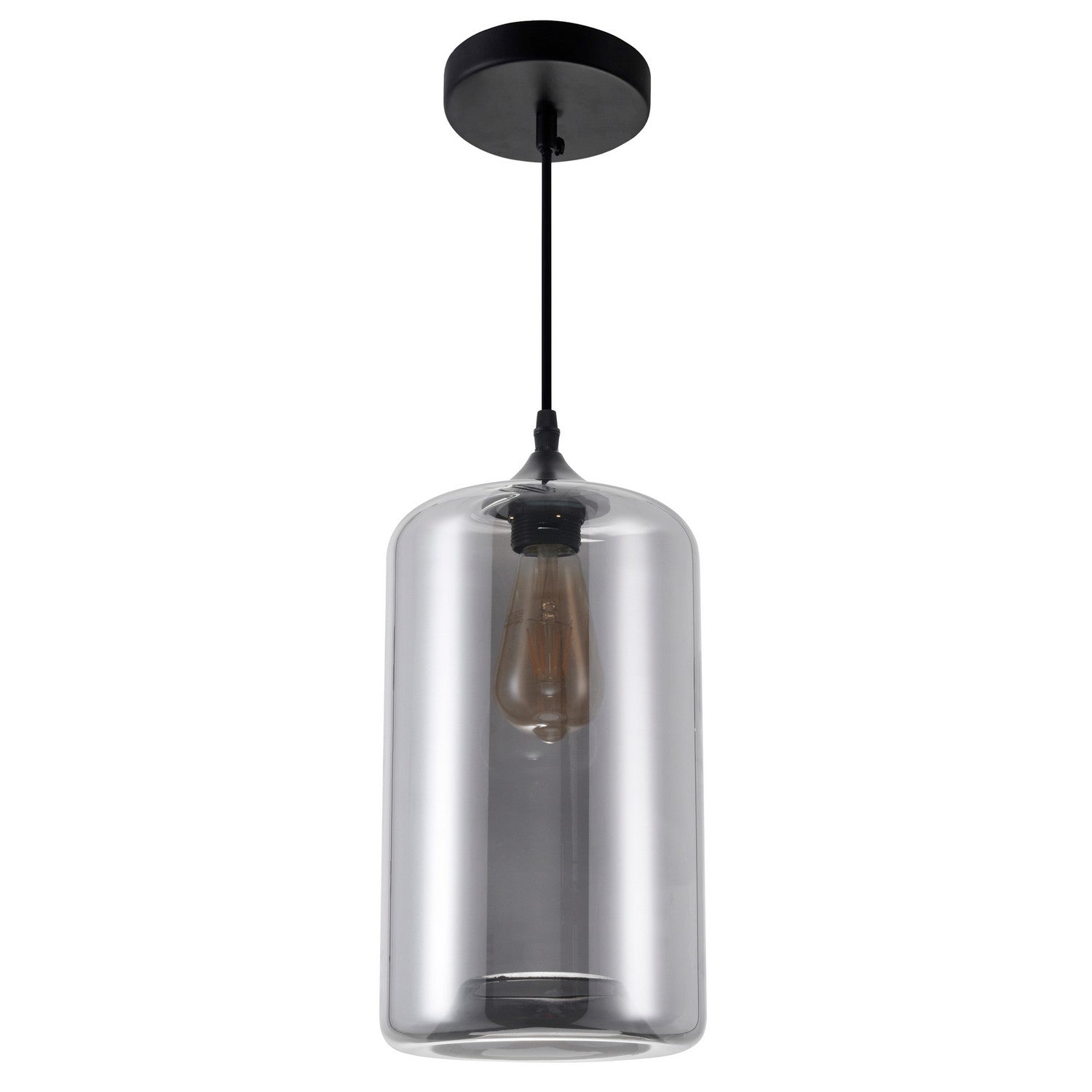 CWI Lighting - 5553P7-Smoke - One Light Mini Pendant - Glass - Black