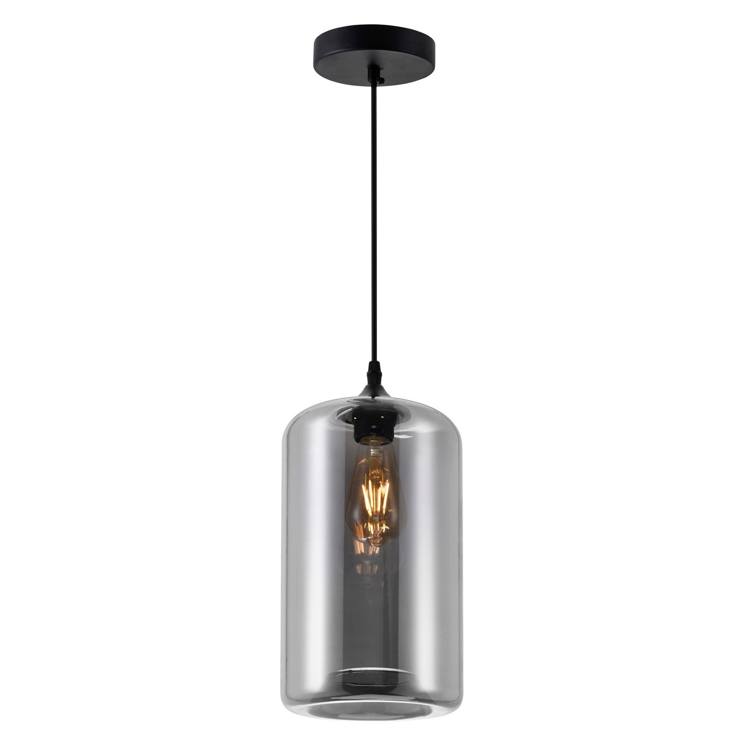 CWI Lighting - 5553P7-Smoke - One Light Mini Pendant - Glass - Black