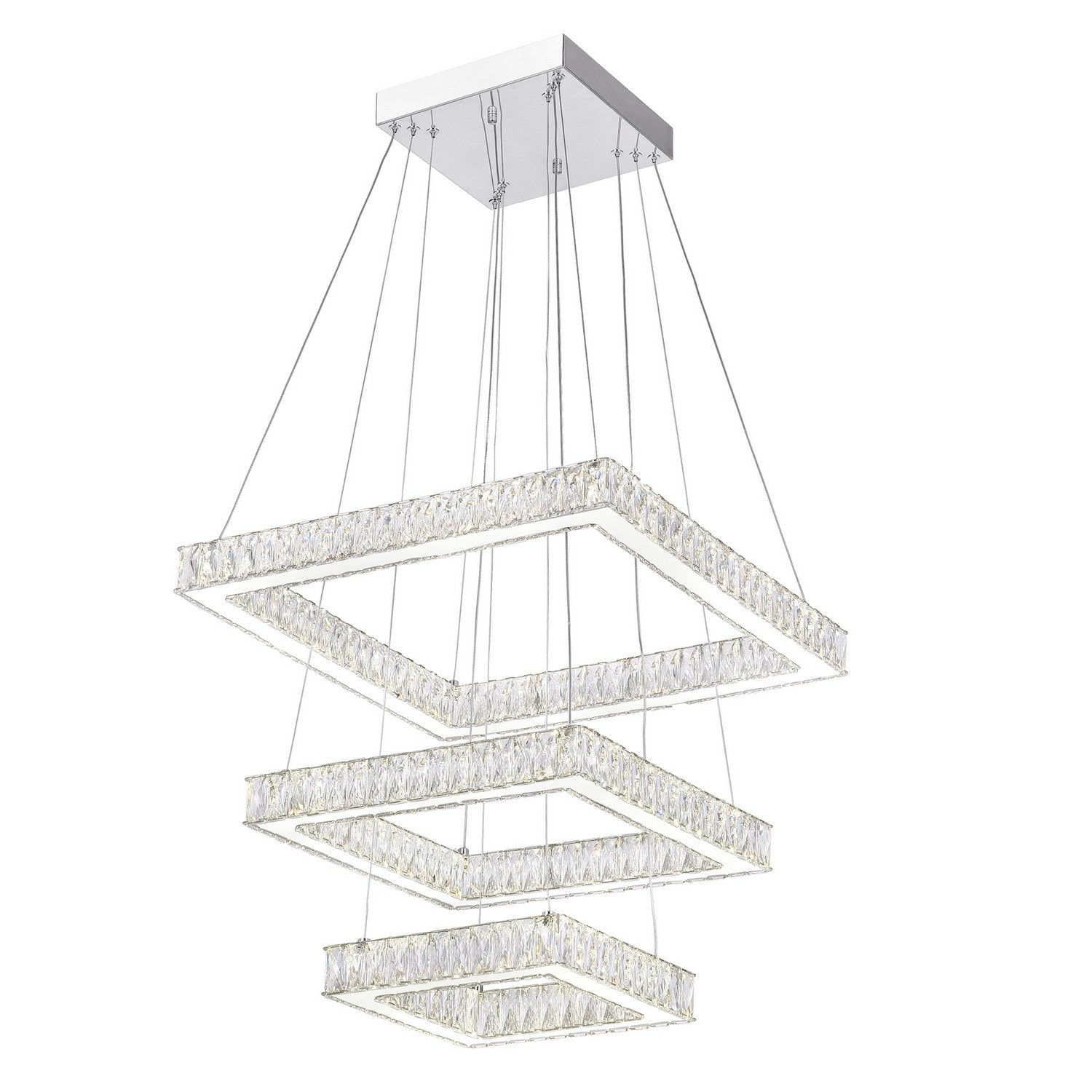 CWI Lighting - 5635P21ST-3S (Clear) - LED Chandelier - Florence - Stainless Steel