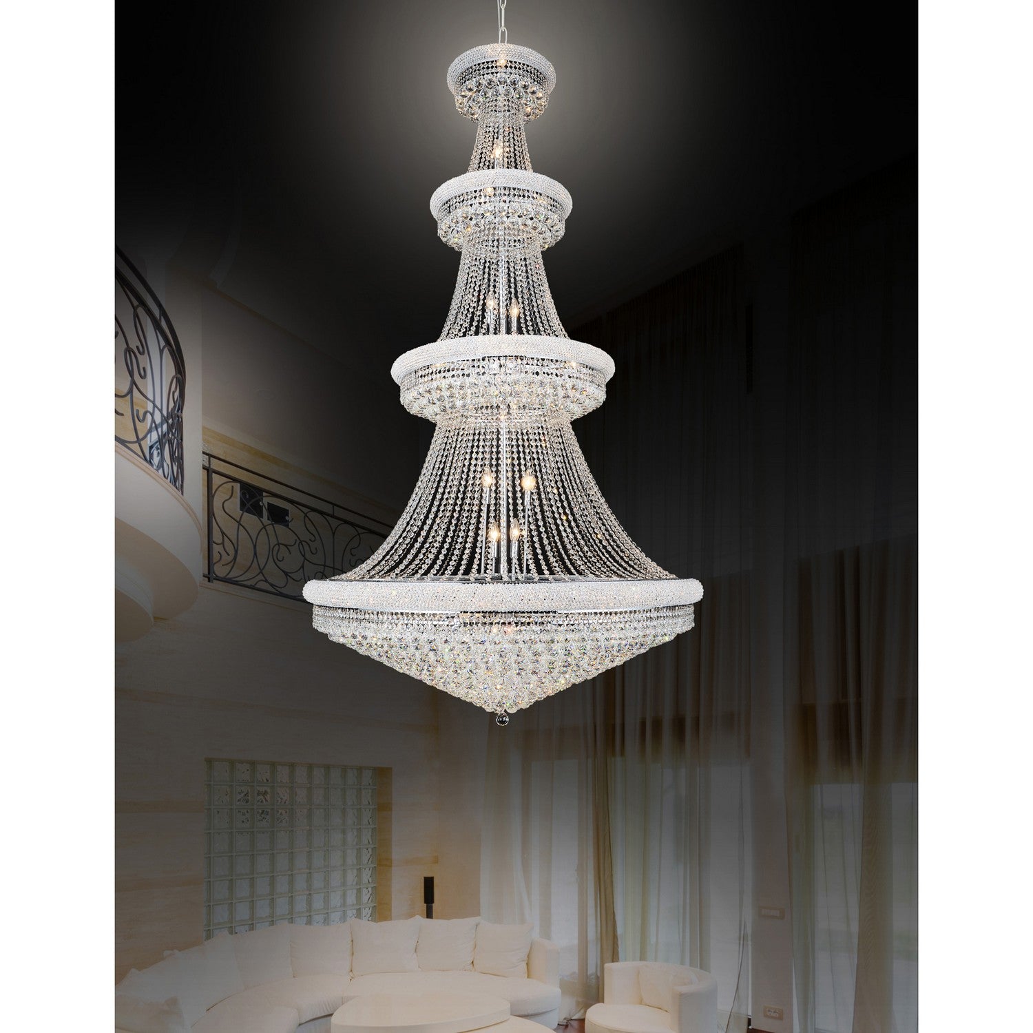 CWI Lighting - 8001P50C - 42 Light Chandelier - Empire - Chrome