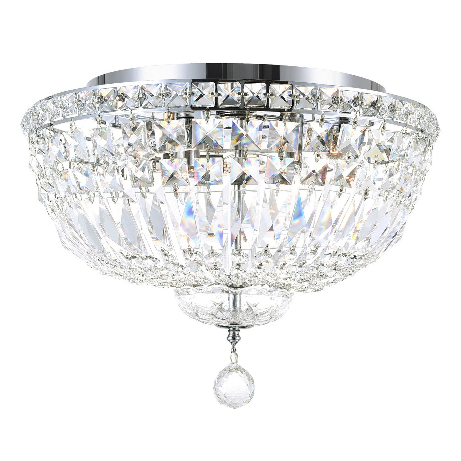 CWI Lighting - 8003C16C - Five Light Flush Mount - Stefania - Chrome