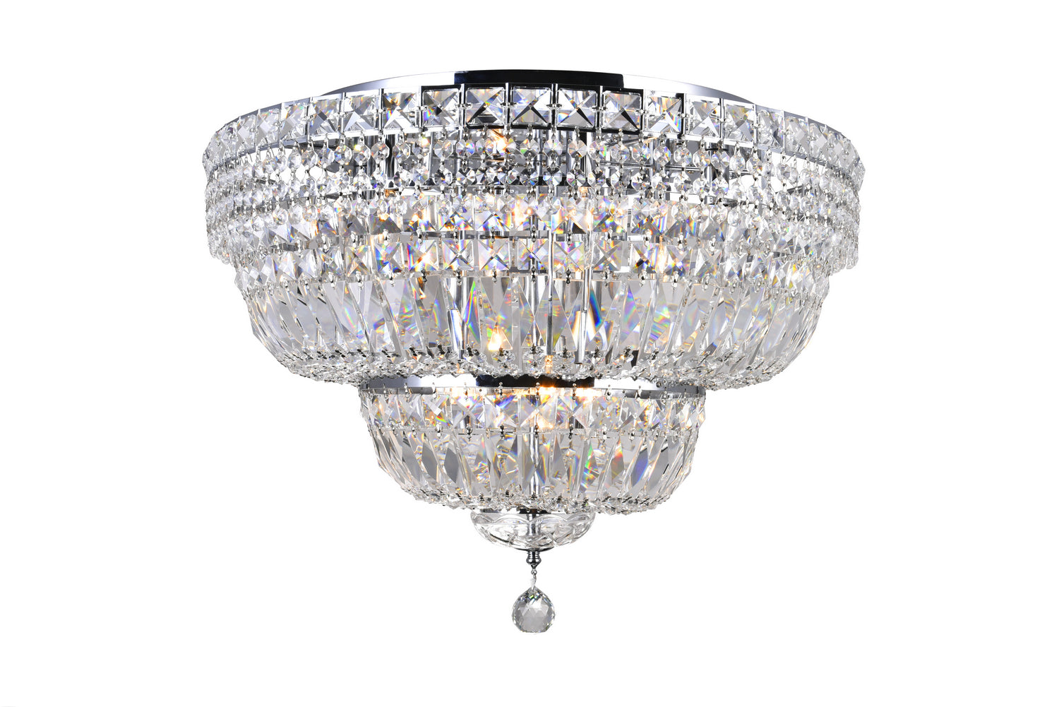 CWI Lighting - 8003C24C - Nine Light Flush Mount - Stefania - Chrome