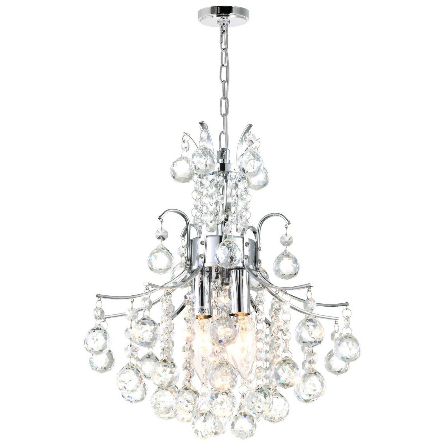 CWI Lighting - 8012P12C - Three Light Mini Chandelier - Princess - Chrome