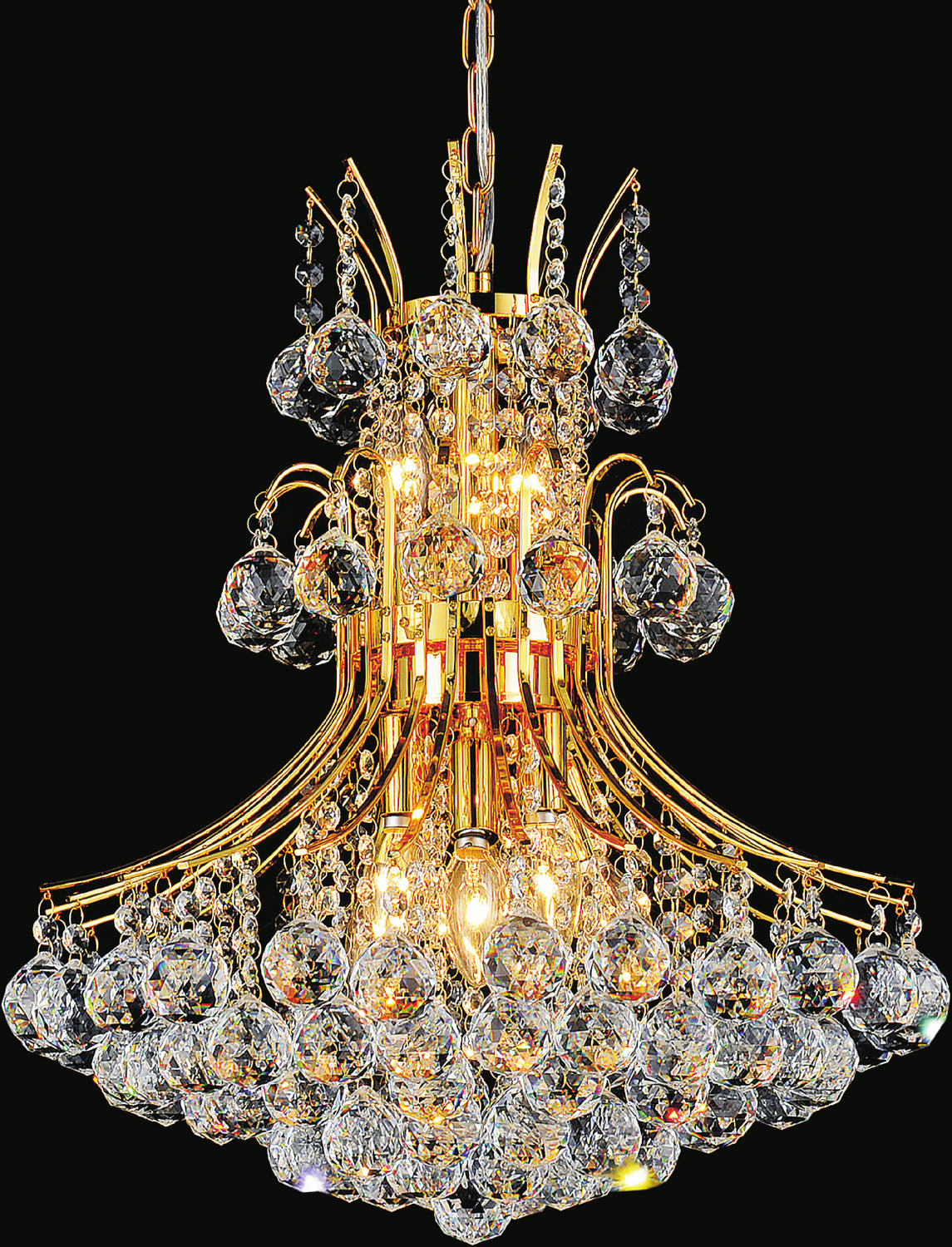 CWI Lighting - 8012P20G - Eight Light Chandelier - Princess - Gold