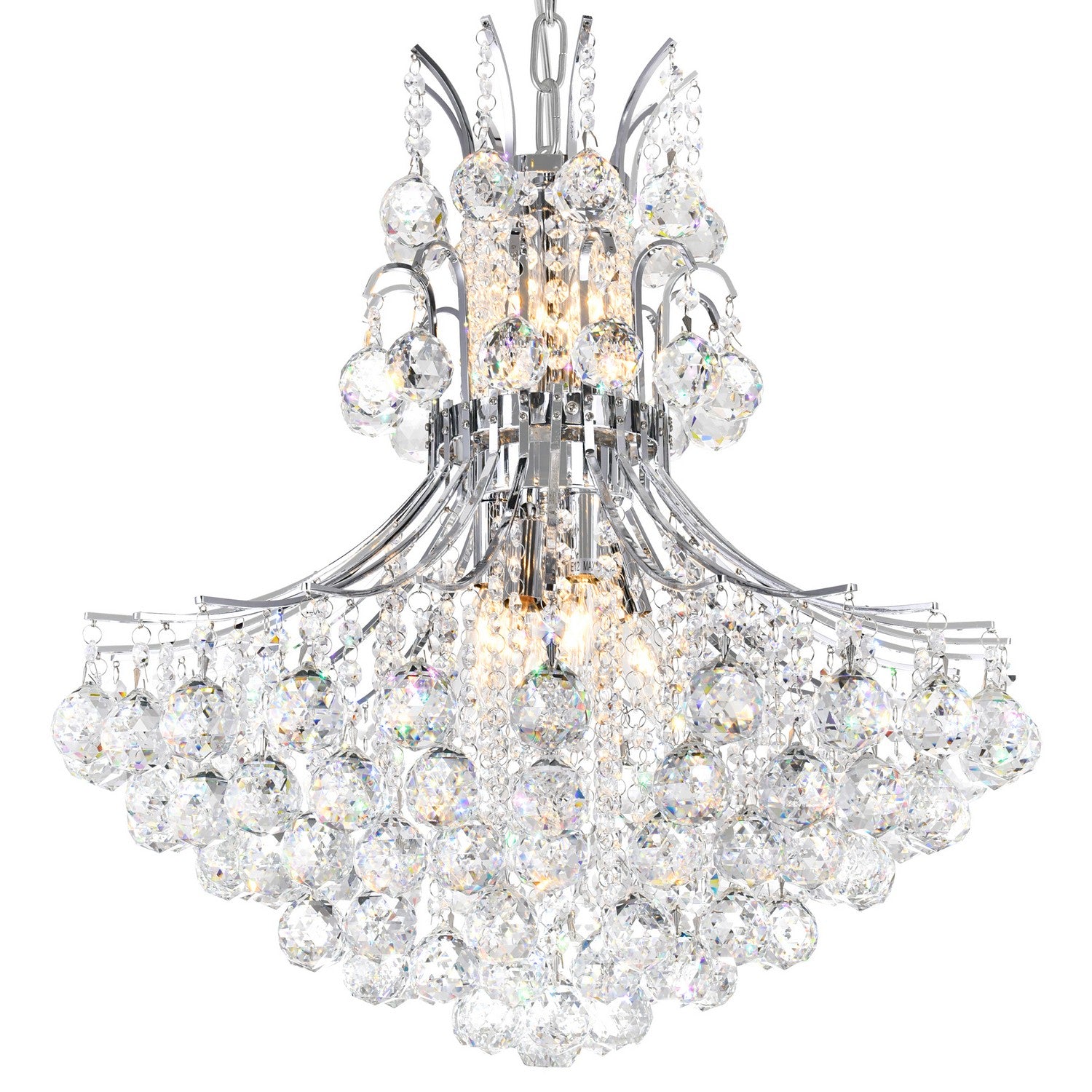 CWI Lighting - 8012P24C - Ten Light Chandelier - Princess - Chrome