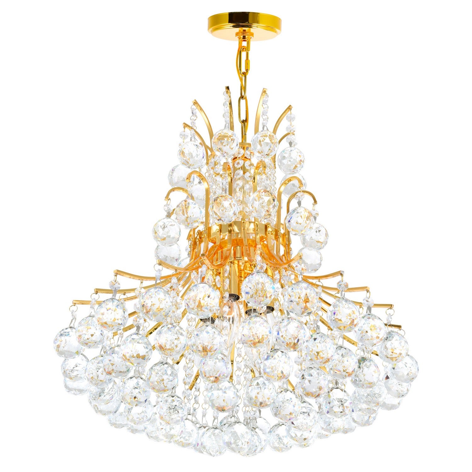 CWI Lighting - 8012P24G - Ten Light Chandelier - Princess - Gold