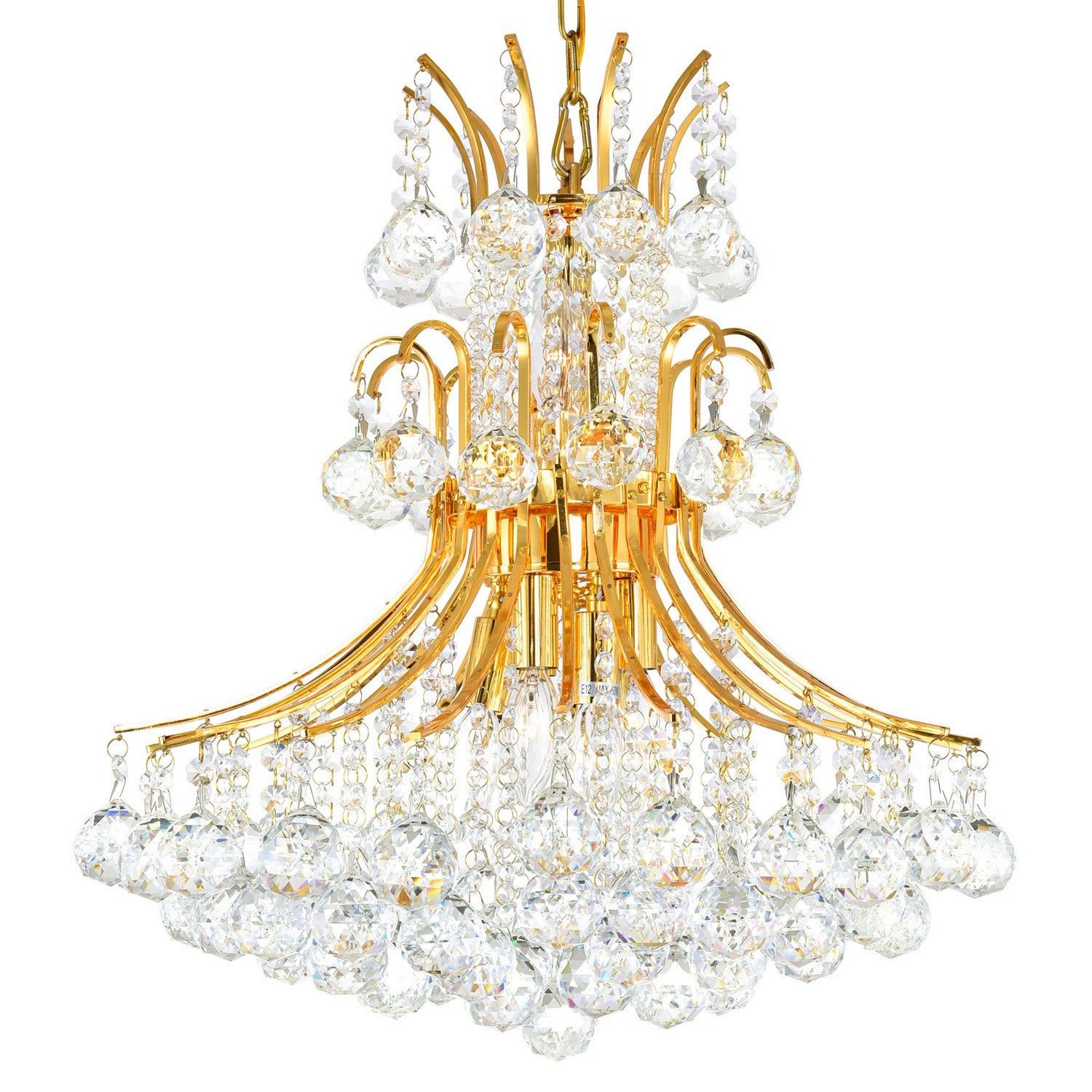 CWI Lighting - 8012P24G - Ten Light Chandelier - Princess - Gold