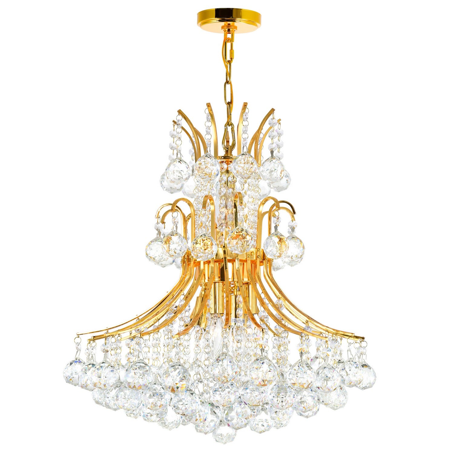 CWI Lighting - 8012P24G - Ten Light Chandelier - Princess - Gold