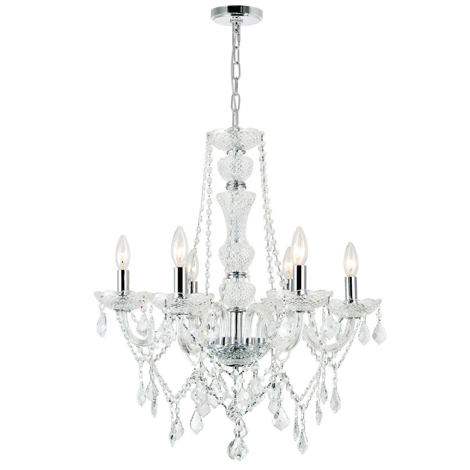 CWI Lighting - 8023P24C-6 - Six Light Chandelier - Princeton - Chrome