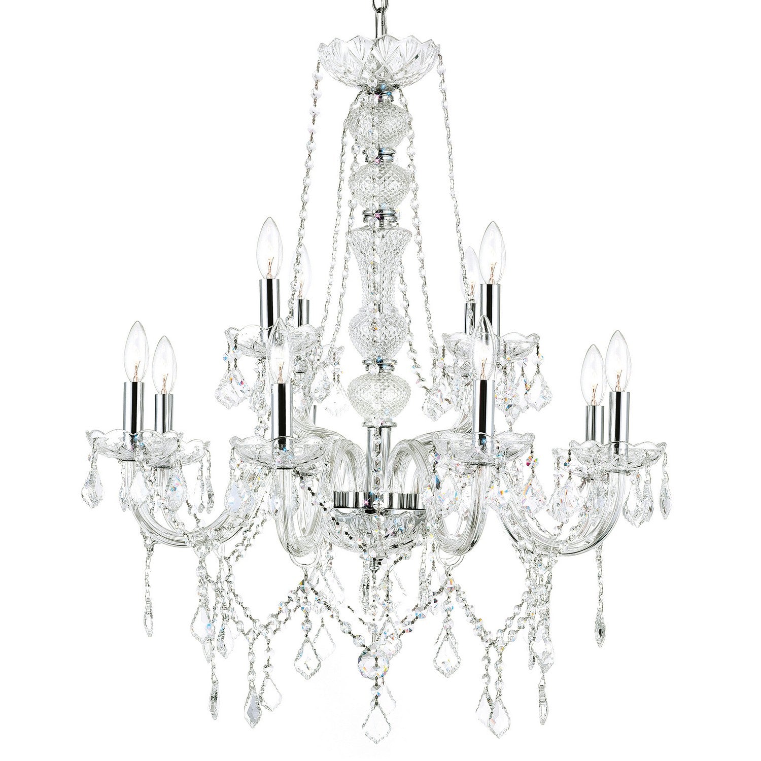 CWI Lighting - 8023P30C - 12 Light Chandelier - Princeton - Chrome