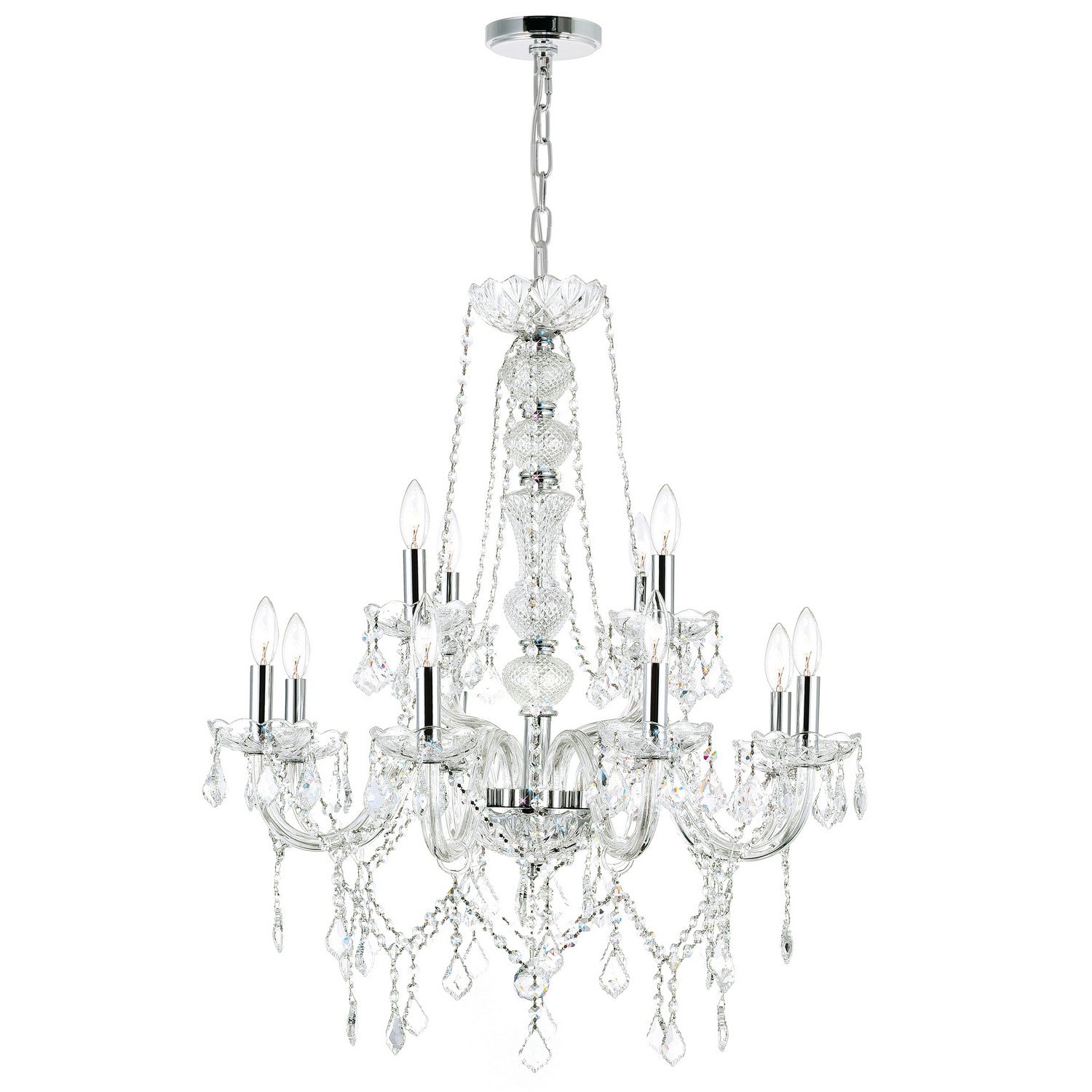 CWI Lighting - 8023P30C - 12 Light Chandelier - Princeton - Chrome