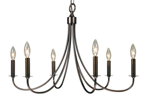 Framburg - 1006 MB - Six Light Chandelier - Maisonette - Mahogany Bronze