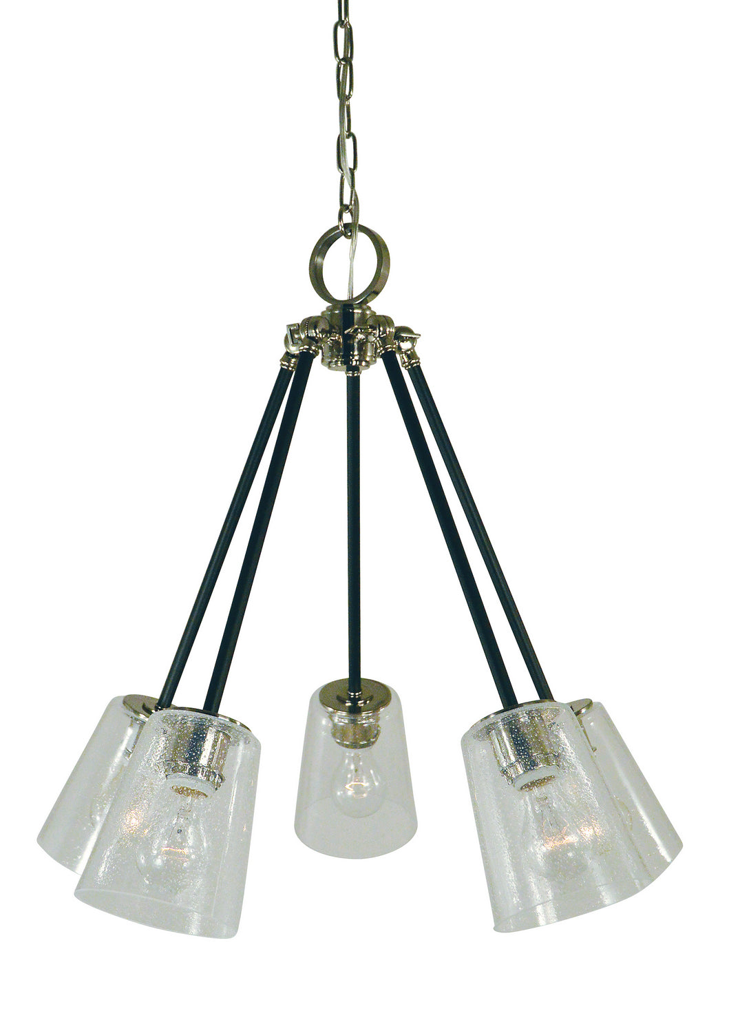 Framburg - 4999 AB/MBLACK - Five Light Chandelier - Felix - Antique Brass with Matte Black Accents