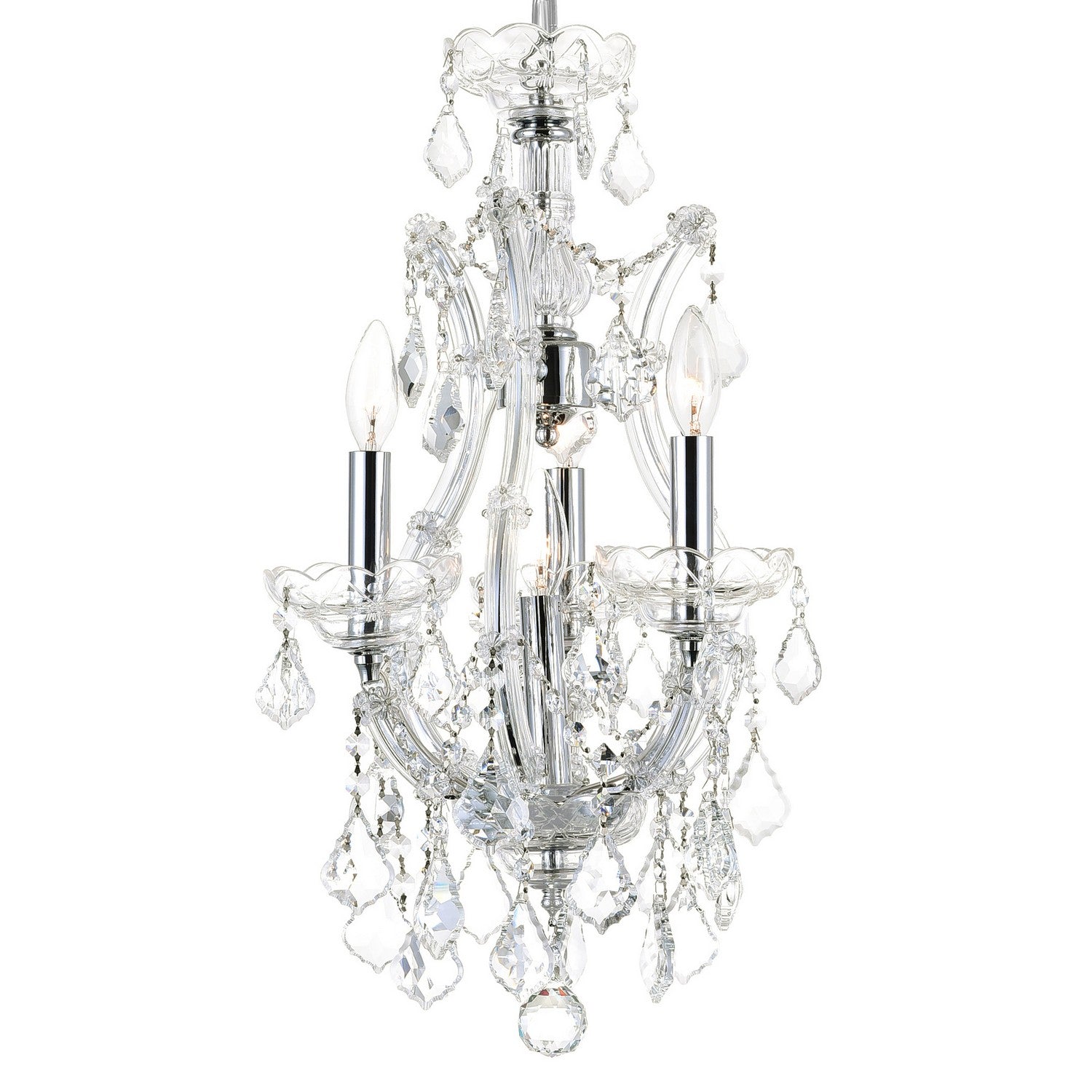 CWI Lighting - 8311P12C-3 - Four Light Mini Chandelier - Maria Theresa - Chrome