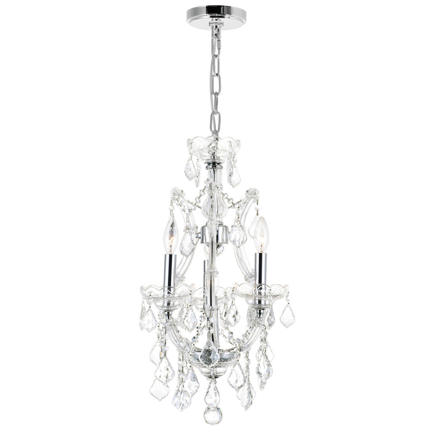 CWI Lighting - 8311P12C-3 - Four Light Mini Chandelier - Maria Theresa - Chrome