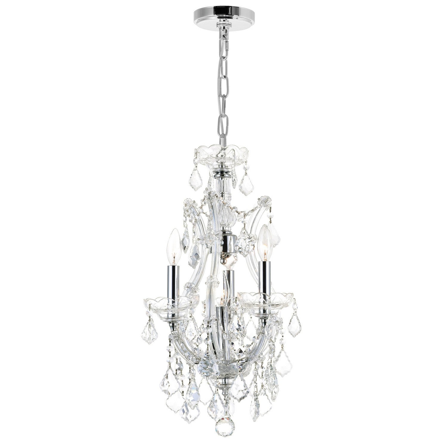 CWI Lighting - 8311P12C-3 - Four Light Mini Chandelier - Maria Theresa - Chrome