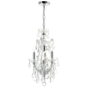 CWI Lighting - 8311P12C-3 - Four Light Mini Chandelier - Maria Theresa - Chrome