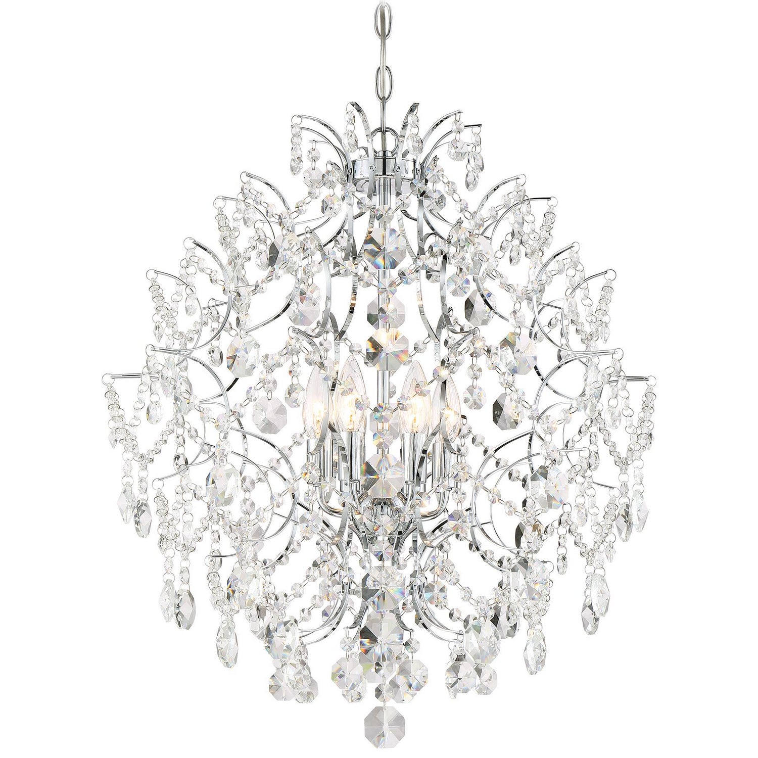Minka-Lavery - 3157-77 - Six Light Chandelier - Isabella's Crown - Chrome
