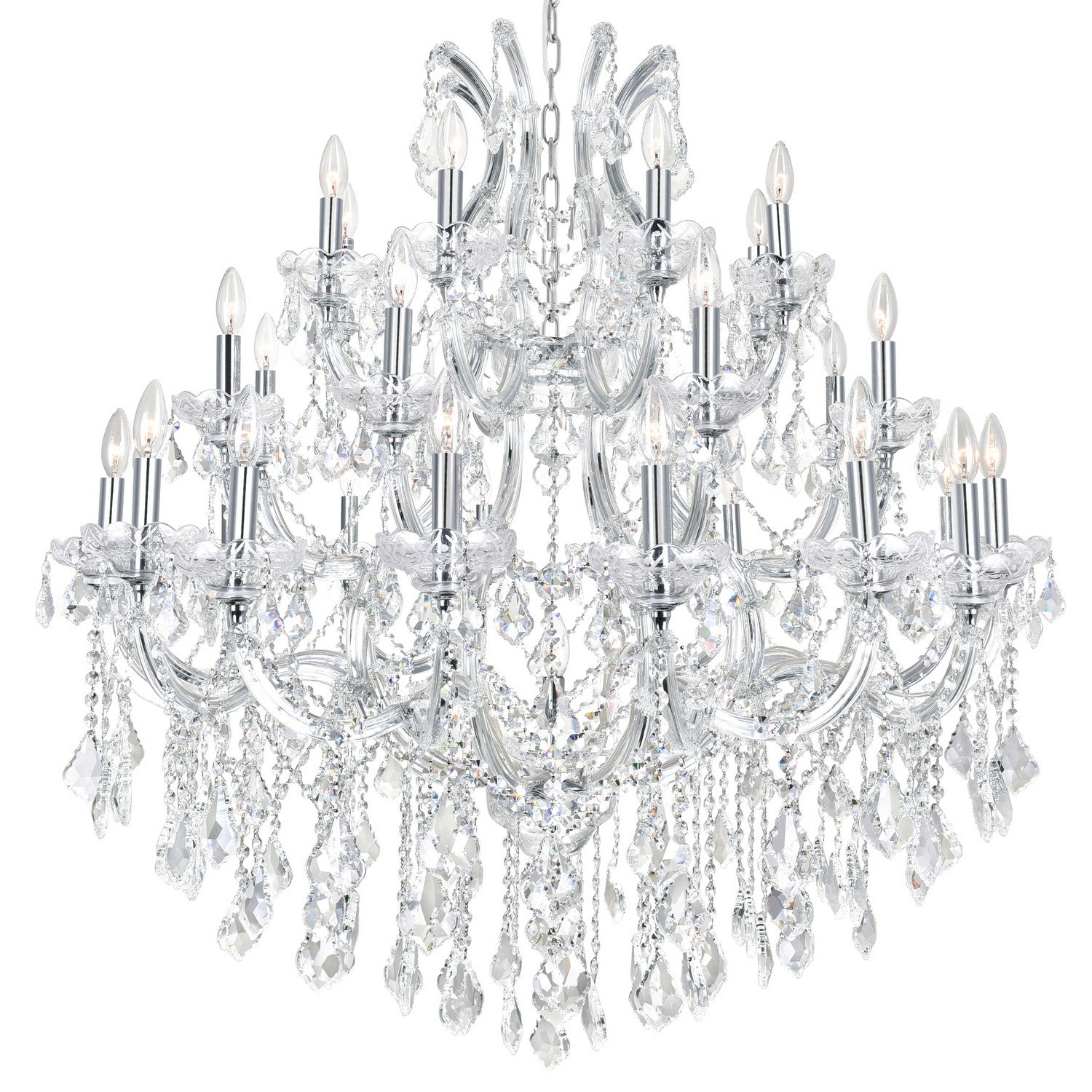 CWI Lighting - 8318P42C-33 (Clear) - 33 Light Chandelier - Maria Theresa - Chrome