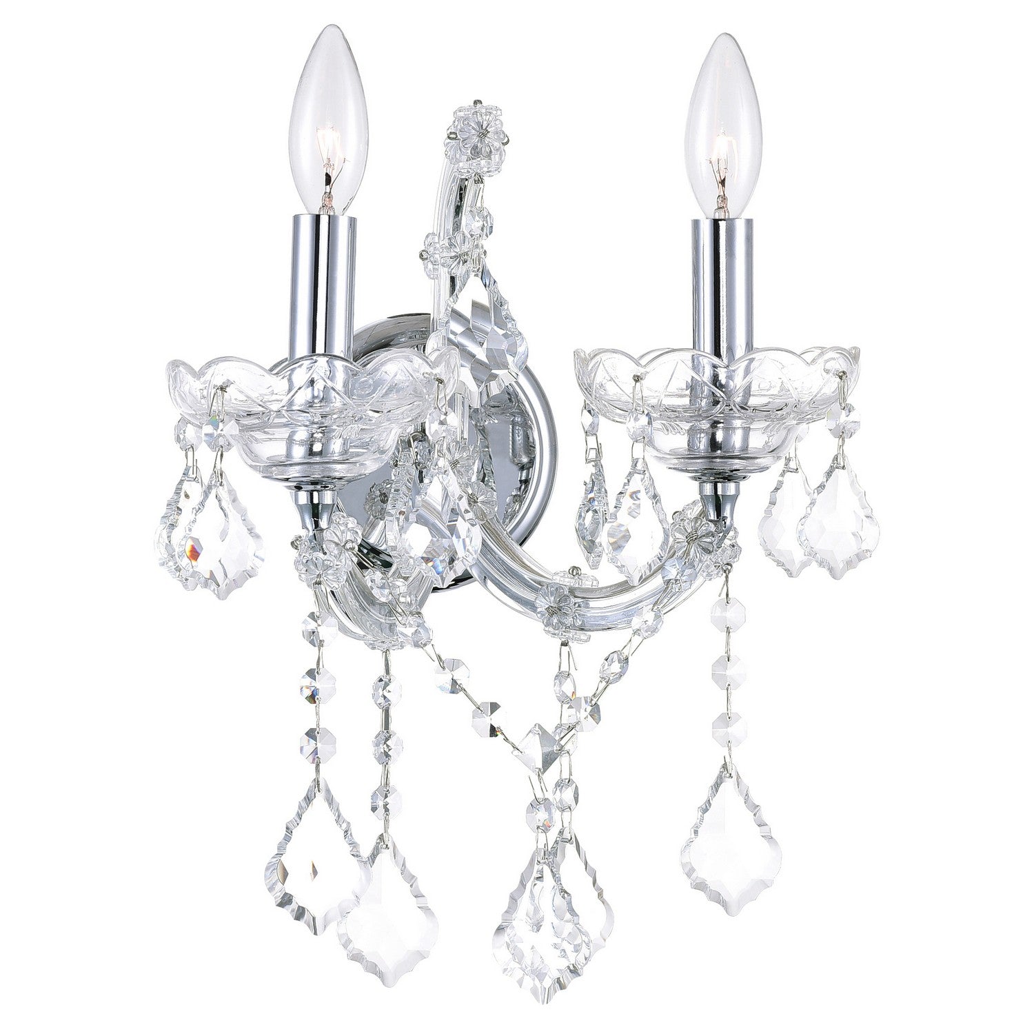 CWI Lighting - 8318W12C-2 (Clear) - Two Light Wall Sconce - Maria Theresa - Chrome