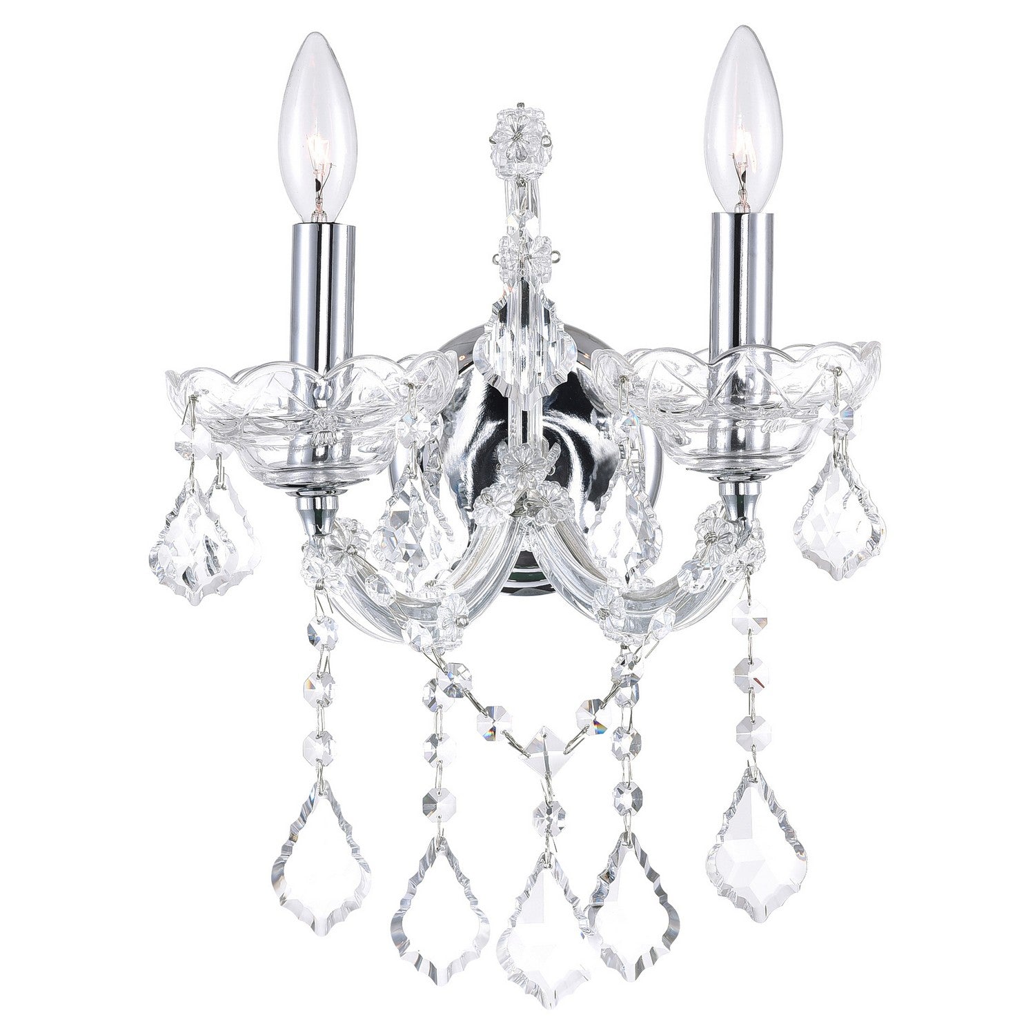 CWI Lighting - 8318W12C-2 (Clear) - Two Light Wall Sconce - Maria Theresa - Chrome