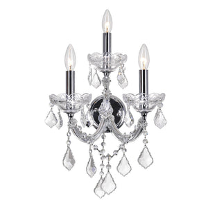 CWI Lighting - 8318W12C-3 (Clear) - Three Light Wall Sconce - Maria Theresa - Chrome