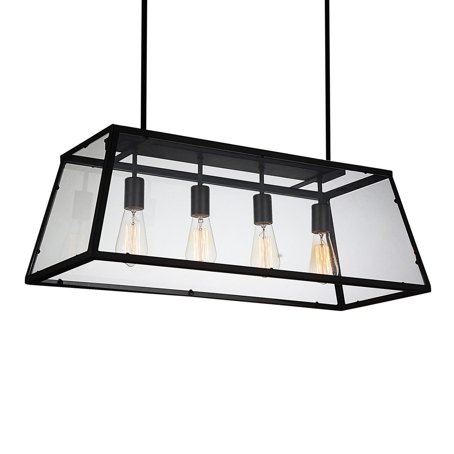 CWI Lighting - 9601P31-4-101 - Four Light Chandelier - Alyson - Black