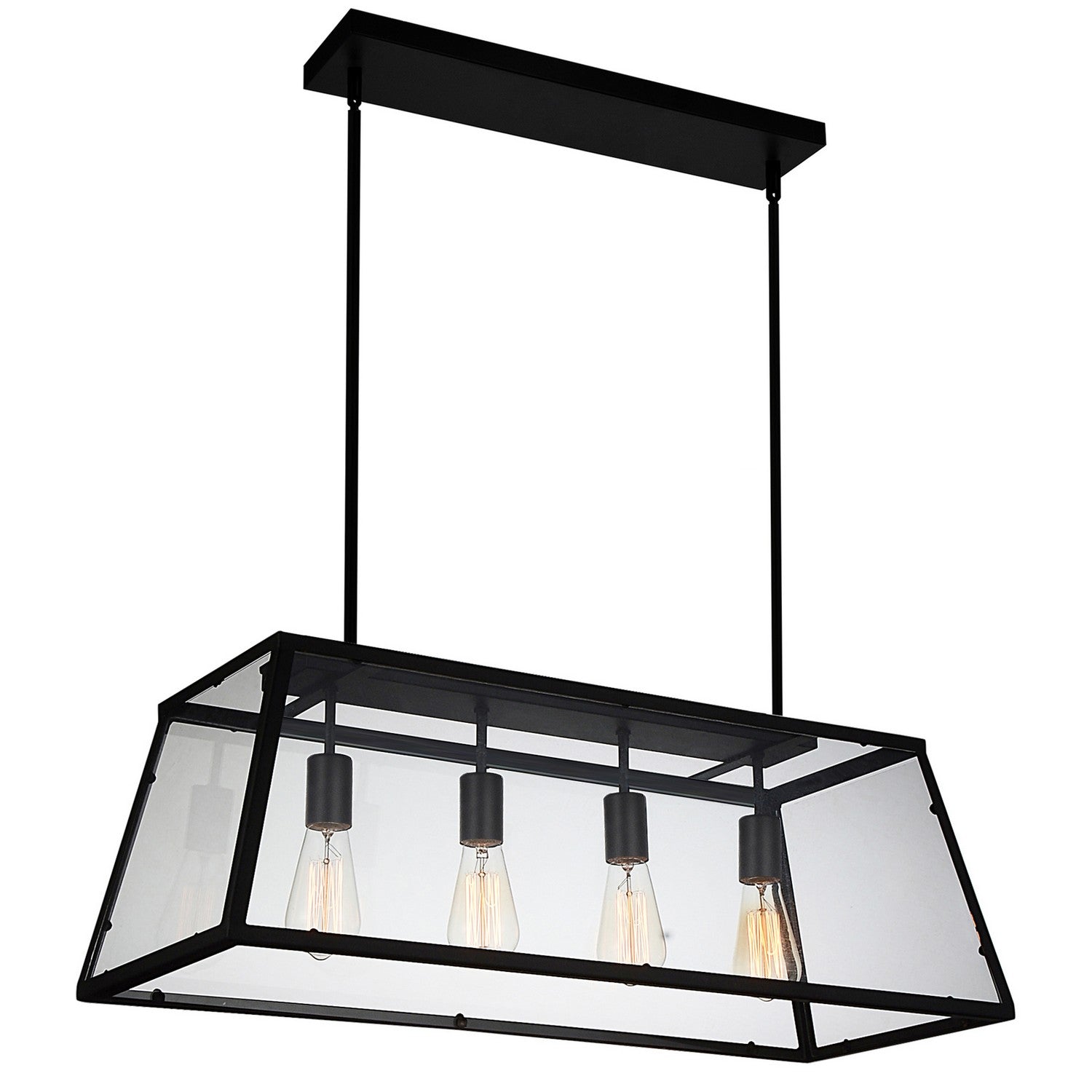 CWI Lighting - 9601P31-4-101 - Four Light Chandelier - Alyson - Black