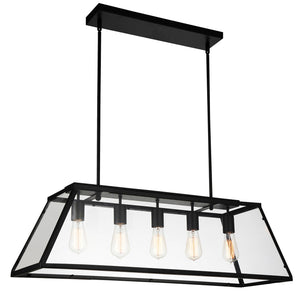 CWI Lighting - 9601P36-5-101 - Five Light Chandelier - Alyson - Black