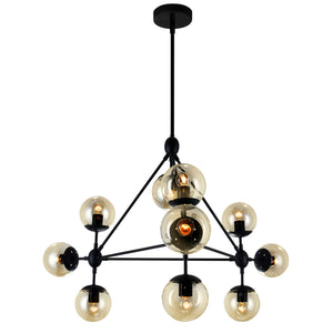 CWI Lighting - 9614P39-10-101 - Ten Light Chandelier - Glow - Black