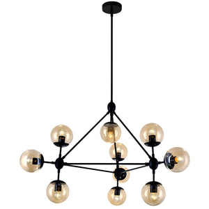 CWI Lighting - 9614P39-10-101 - Ten Light Chandelier - Glow - Black