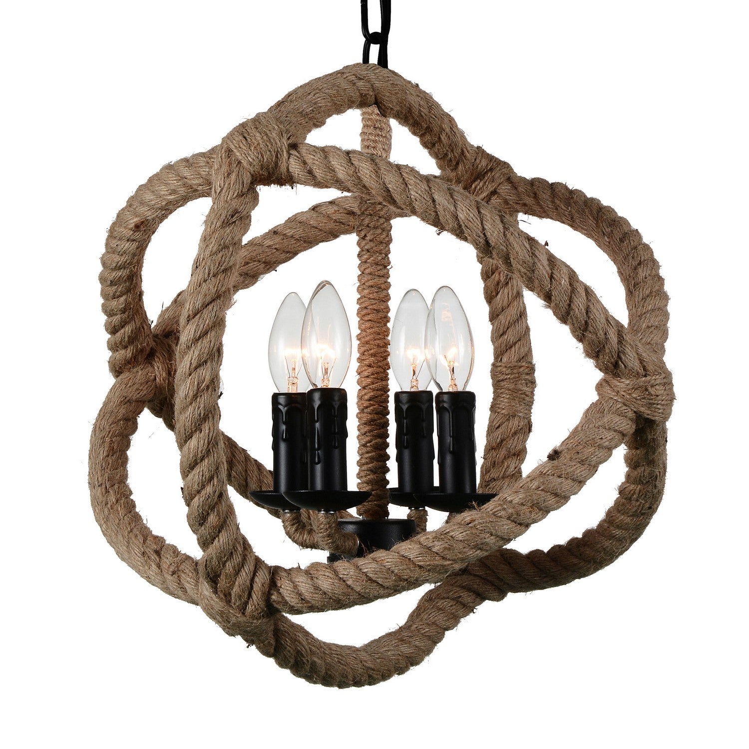 CWI Lighting - 9706P17-4-101 - Four Light Chandelier - Padma - Black