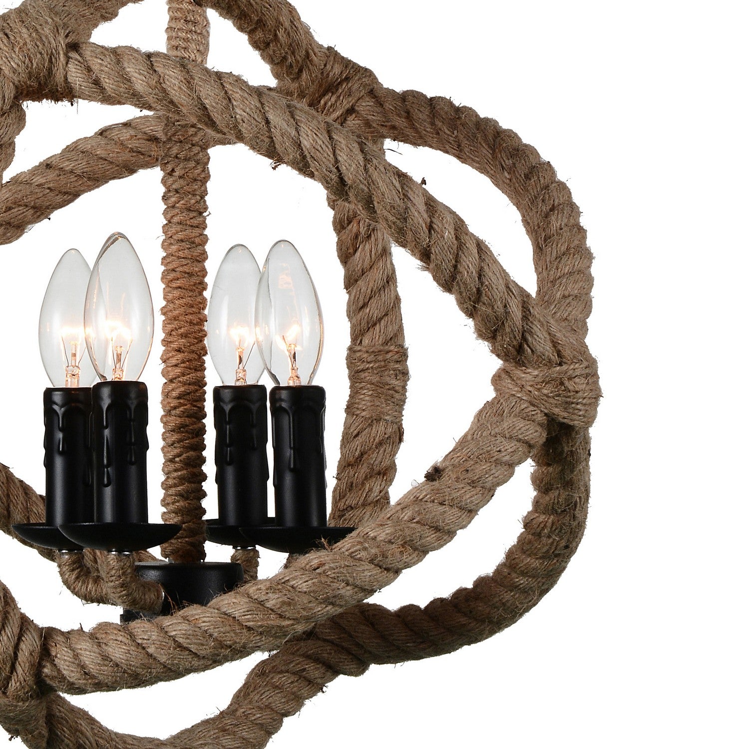 CWI Lighting - 9706P17-4-101 - Four Light Chandelier - Padma - Black