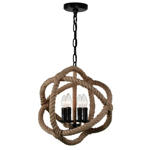 CWI Lighting - 9706P17-4-101 - Four Light Chandelier - Padma - Black