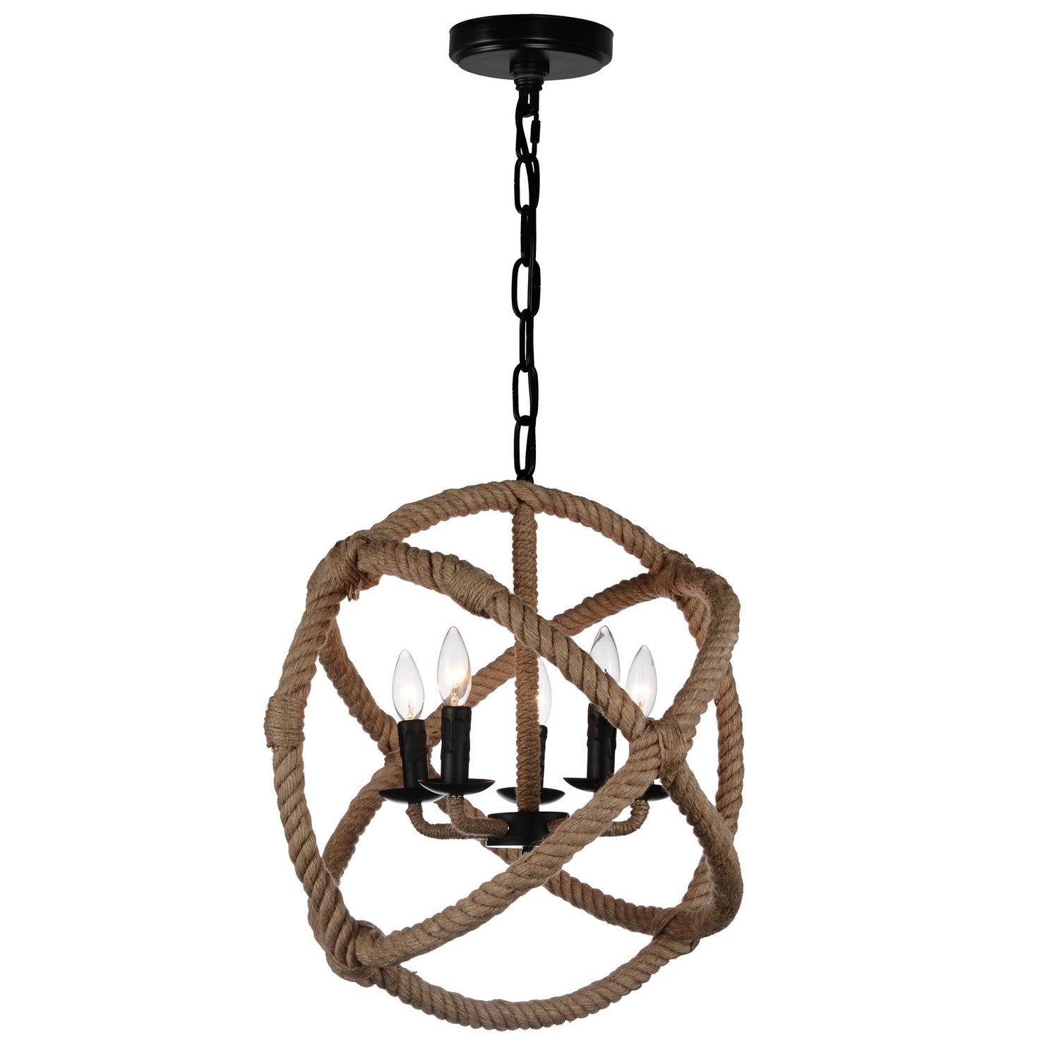 CWI Lighting - 9706P21-5-101 - Five Light Chandelier - Padma - Black