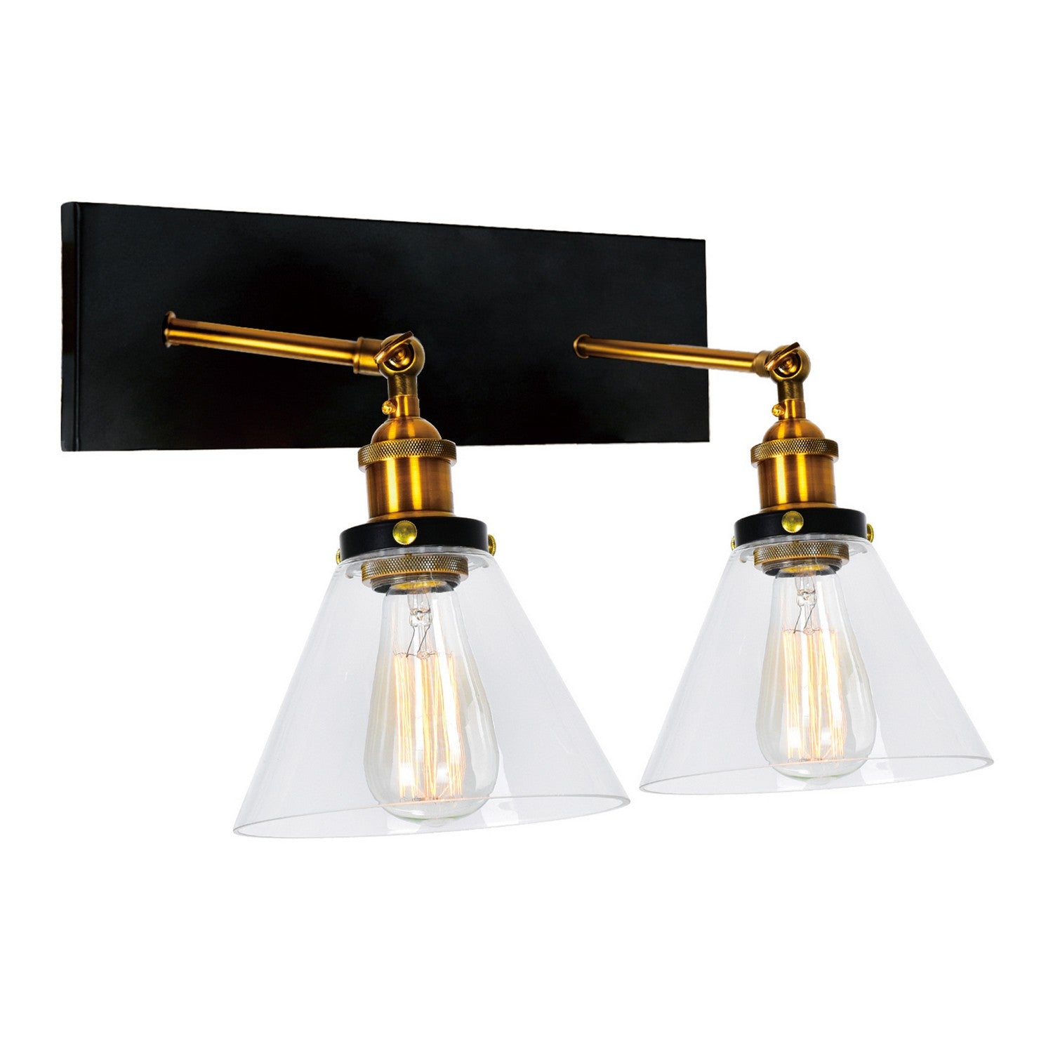 CWI Lighting - 9735W15-2-101 - Two Light Wall Sconce - Eustis - Black & Gold Brass